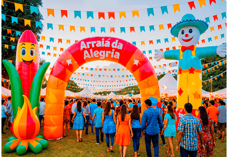 Transforme seu arraiá com infláveis gigantes personalizados