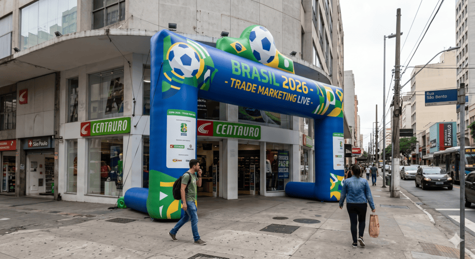 Infláveis gigantes no trade marketing: como chamar atenção na Copa 2026