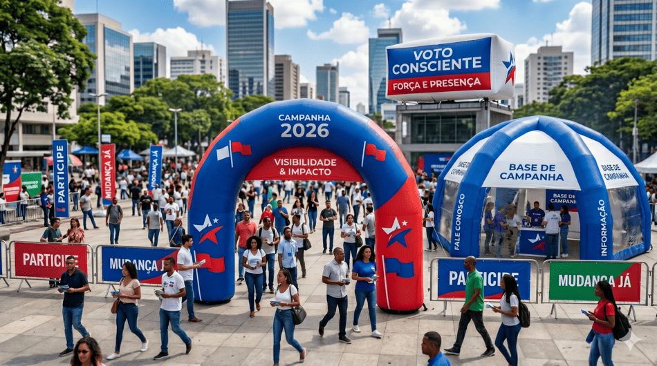 Marketing político visual: como infláveis ajudam a fixar imagem de campanha